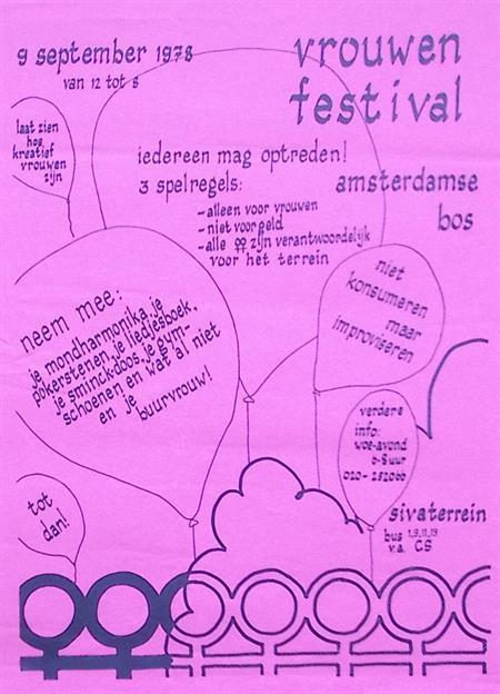 vintageposter vrouwenrechten - vrouwenfestival 1978, Verzamelen, Posters, Nieuw, Overige onderwerpen, Met lijst, Verzenden