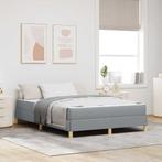 vidaXL Boxspring bed Lichtgrijs en Bruin 140 x 200 cm, Huis en Inrichting, Slaapkamer | Bedden, Verzenden, Nieuw, Stof