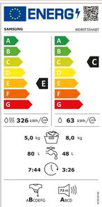 Samsung WD80T554ABT - AddWash - Was-droogcombinatie, Verzenden, Zo goed als nieuw