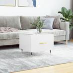 vidaXL Salontafel 50x50x40 cm bewerkt hout hoogglans wit, 50 tot 100 cm, Verzenden, Nieuw, 50 tot 100 cm