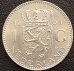Nederlandse zilveren Gulden 1964, Postzegels en Munten, Zilver, Losse munt, Verzenden