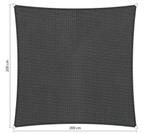 Schaduwdoek 2x2 vierkant Carbon grey, Tuin en Terras, Ophalen of Verzenden, Nieuw