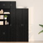 vidaXL buffetkast Zwart Eiken 70x42.5x185 cm Gefabriceerd, Huis en Inrichting, Kasten | Buffetkasten, Minder dan 50 cm, Verzenden