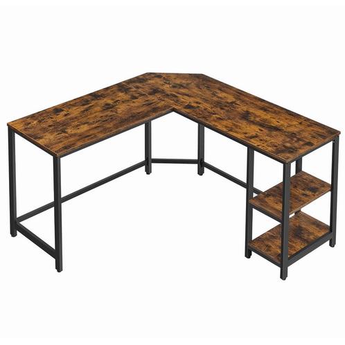 VASAGLE bureau, L hoekbureau met 2 planken,  138 x 138 x 75, Huis en Inrichting, Bureaus, Nieuw
