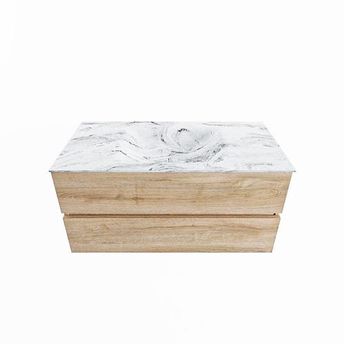 MONDIAZ VICA-DLUX 100cm badmeubel onderkast Washed Oak 2, Doe-het-zelf en Verbouw, Sanitair, Bad, Nieuw, Ophalen of Verzenden