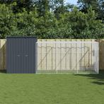 vidaXL Kippenhok met ren 165x455x181 cm gegalvaniseerd staal, Dieren en Toebehoren, Knaagdieren en Konijnen | Hokken en Kooien