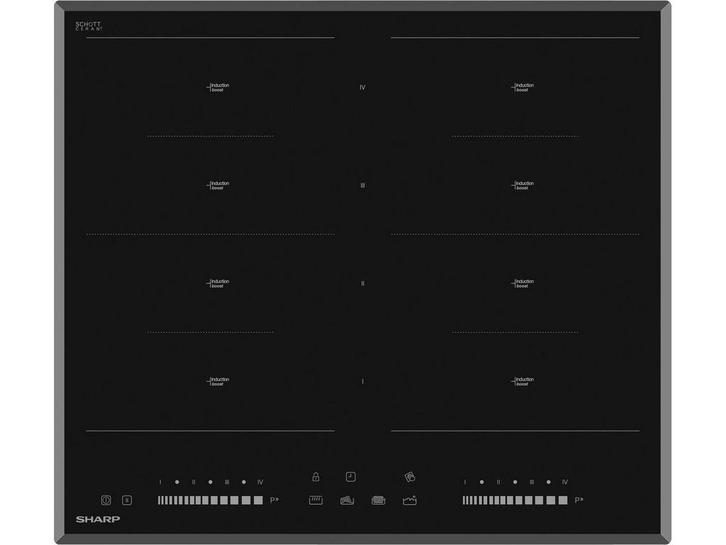 Sharp KH6I46CS00EU - Inductiekookplaat - 8-kookzones -, Witgoed en Apparatuur, Kookplaten, Zo goed als nieuw, Verzenden