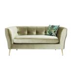 *WOONWINKEL* Kare Design Rimini Retro Bankje Groen Velvet, Verzenden, Nieuw