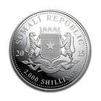 Somalische Olifant 1 kg 2015, Postzegels en Munten, Zilver, Losse munt, Overige landen, Verzenden