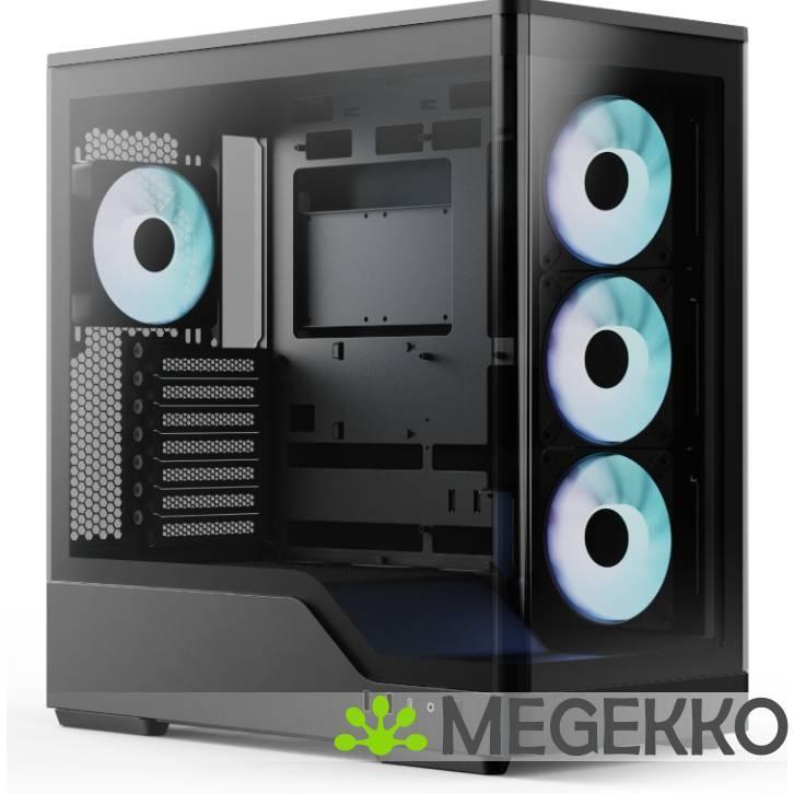 Aerocool P500A computerbehuizing Zwart, Computers en Software, Computerbehuizingen, Nieuw, Verzenden
