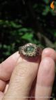 Handgemaakte Bronzen Moldaviet ring ---> Gratis verzending