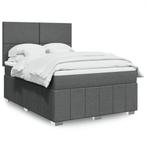 vidaXL Boxspring met matras stof donkergrijs 140x200 cm, Huis en Inrichting, Slaapkamer | Bedden, Verzenden, 140 cm, 200 cm, Nieuw