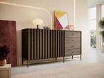 Meubella Dressoir Paz donker eiken 160 cm, Huis en Inrichting, Kasten | Dressoirs, Verzenden, 150 tot 200 cm, Nieuw, Modern