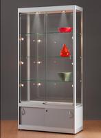 Luxe vitrinekast aluminium 100 cm met onderkast en, Nieuw in verpakking