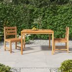 vidaXL 3-delige Tuinset massief teakhout, 2 zitplaatsen, Verzenden, Teakhout, Nieuw