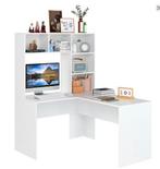 L-Vormig Hoekbureau met Planken – 124,7×107,8×152,5 cm, Verzenden, Nieuw