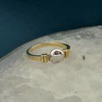 Bicolor gouden ring met robijn en diamant; 0,02 ct., 18 tot 19, Gebruikt, Overige kleuren, Heer
