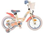 Disney Stitch Kinderfiets - Meisjes - 14 inch - Crème Koraal, Verzenden, Zo goed als nieuw