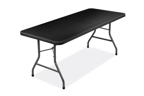 Klaptafel 183 x 76cm | Zwart, Tuin en Terras, Tuintafels, Kunststof, Verzenden