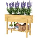 TRUUSK Verhoogd Bloembed Met Plank - Houten Plantenbak Met A, Tuin en Terras, Verzenden, Nieuw