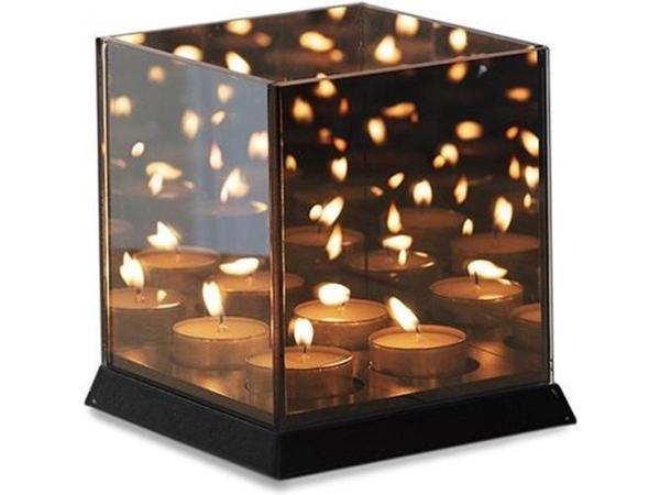 Veiling - Theelicht houder voor 4 waxinelichtjes - Spiegelgl, Huis en Inrichting, Woonaccessoires | Kandelaars en Kaarsen