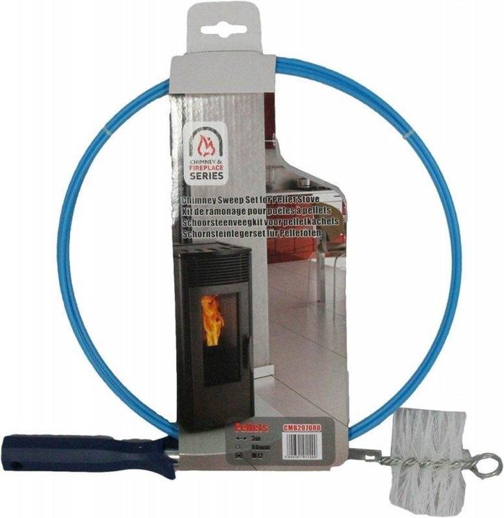 Pelletkachel veegset 100 mm 3 meter lang, Doe-het-zelf en Verbouw, Verwarming en Radiatoren, Nieuw, Ophalen of Verzenden