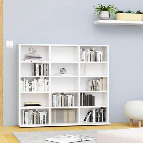 vidaXL Cd-kast 100x23x89,5 cm bewerkt hout wit, Huis en Inrichting, Woonaccessoires | Cd- en Dvd-rekken, Nieuw, Verzenden