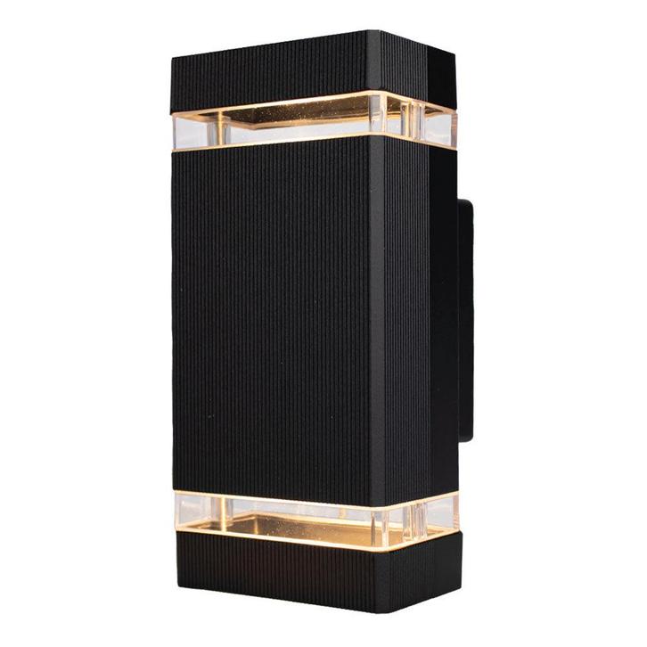 LED Buiten Wandlamp | 2x GU10 | Zwart | IP54 | Dimbaar, Huis en Inrichting, Lampen | Wandlampen, Nieuw, Ophalen of Verzenden