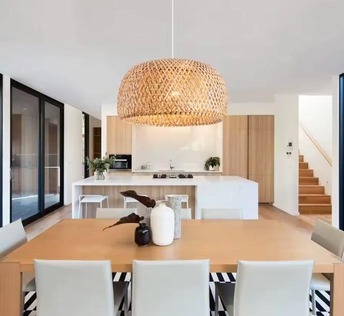 Nieuwe Bamboe Hanglamp – Handgeweven Rotan Lantaarn E27, Huis en Inrichting, Lampen | Hanglampen, Nieuw, Verzenden