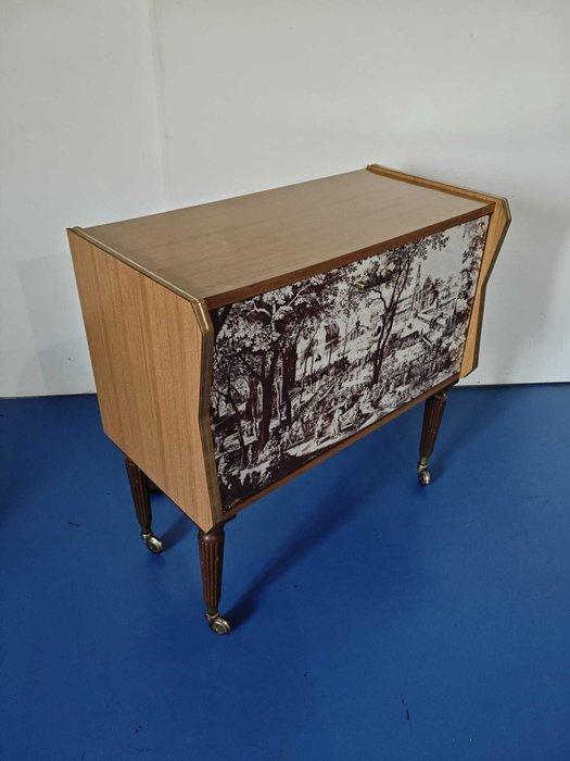 Kabinet - Hout, Glas, Messing - Bar met interne verlichting, Antiek en Kunst, Kunst | Designobjecten