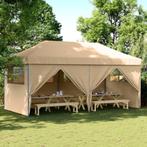 vidaXL Partytent inklapbaar pop-up met 4 zijwanden beige, Tuin en Terras, Partytenten, Verzenden, Nieuw