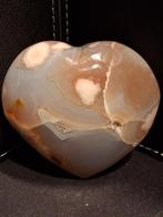 Natural Agate Palmstone - heart - 6x6 cm - cherry blossom ag, Verzenden