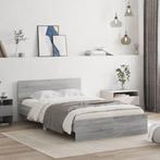 vidaXL Bedframe met hoofdeinde grijs sonoma eikenkleurig, Verzenden, 190 cm of minder, Overige maten, Grijs
