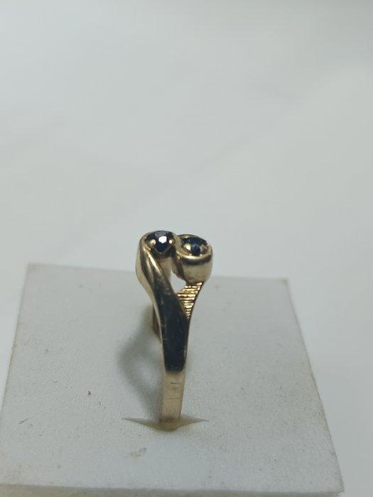 Zonder Minimumprijs - Ring - 9 kt. Geel goud Saffier, Sieraden, Tassen en Uiterlijk, Ringen