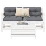 vidaXL 3-delige Loungeset massief grenenhout wit, Verzenden, Nieuw, Loungeset