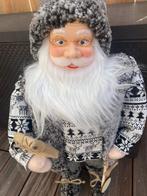 Kerstbeeldje Poudre détoile - Grijze Kerstman - Plastic,, Diversen, Kerst, Nieuw