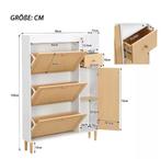 Houten Rotan Schoenenkast – Smal Model met 3 Kieplades, Verzenden, Nieuw