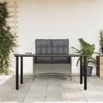 vidaXL 2-delige Tuinset met kussens poly rattan grijs, Tuin en Terras, Tuinsets en Loungesets, Verzenden, Nieuw, Rotan, Tuinset