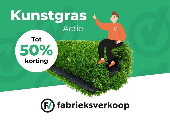 Kunstgras Goedkoop | Tot 50% Korting | Opruiming, Tuin en Terras, Gras en Kunstgras, 20 m² of meer, Kunstgras, Nieuw, Ophalen