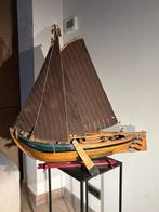 Maritieme objecten - Hout, Katoen- Antieke sloep model boot, Antiek en Kunst