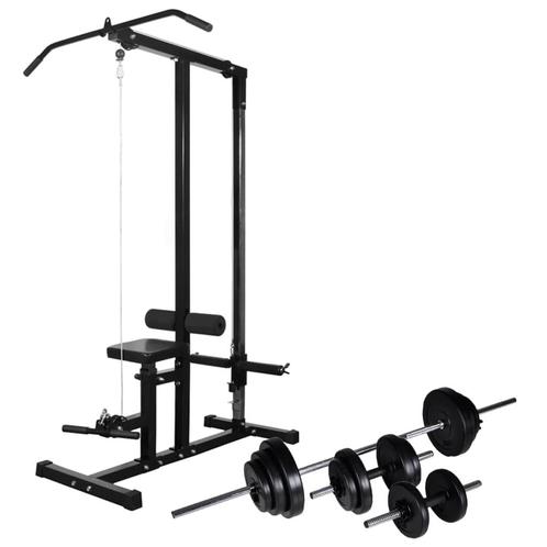 vidaXL Krachttoren met halterset 30,5 kg, Sport en Fitness, Fitnessmaterialen, Nieuw, Verzenden