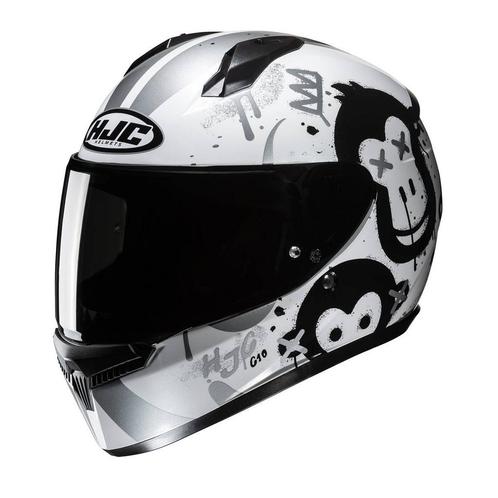 HJC C10 Geti Zwart Wit Integraalhelm Kids, Motoren, Kleding | Motorhelmen, Integraalhelm, Heren, S, Nieuw met kaartje, HJC, Verzenden