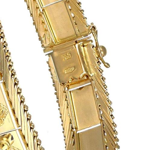 Armband - 18 karaat Geel goud - 0.40ct. tw. Saffier, Sieraden, Tassen en Uiterlijk, Armbanden