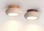 Nordic Houten Plafondlamp – LED met Travertijn Kap, Huis en Inrichting, Lampen | Plafondlampen, Verzenden, Nieuw