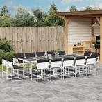 vidaXL 15-delige Tuinset met kussens textileen wit, Tuin en Terras, Tuinsets en Loungesets, Verzenden, Nieuw, Rvs, Tuinset