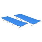 vidaXL Campingbedden 2 st 180x60x19 cm oxford stof en staal, Caravans en Kamperen, Kampeermeubelen, Verzenden, Nieuw