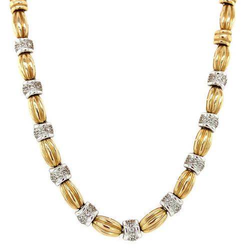 Gouden choker met diamant 14 krt, Sieraden, Tassen en Uiterlijk, Kettingen, Wit, Zo goed als nieuw, Goud, Verzenden