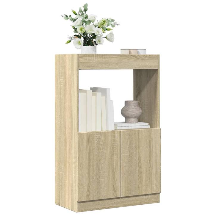 vidaXL Hoge kast 63x33x100 cm bewerkt hout sonoma, Huis en Inrichting, Kasten | Boekenkasten, Nieuw, Overige houtsoorten, Verzenden