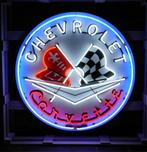 Chevrolet Corvette Vlaggen Neon Verlichting 100 cm ø, Verzamelen, Ophalen, Gebruikt
