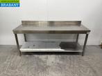RVS Werktafel met onderschap 200 x 70 x 86,5 cm Horeca, Ophalen of Verzenden, Gebruikt
